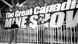 Lisa Murray, project director of the Great Canadian Mine Show, stands outside the exhibit at the recent convention of the Prospectors & Developers Association of Canada, held in Toronto.