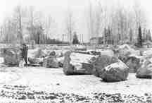 These massive ore specimens will be on display in a "rock garden" known as Rockwalk Park, in Haileybury, Ont. The garden is scheduled to open in July 2001.