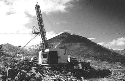 A drill in action at the Skukum Creek property in the southern Yukon, now being explored by Tagish Lake Gold.