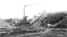 Photo from the Lemp CollectionThe smokestack at the Swastika gold mine, circa 1911.