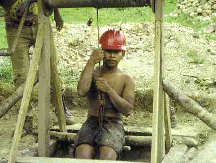 Hoisting facilities at Dayton Mining's El Dorado gold project in El Salvador. Dayton acuired a 100% stake in the project through its merger with Mirage Resource in 2000.