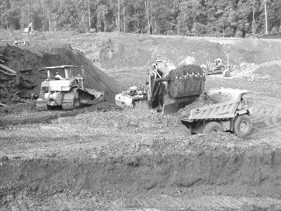 Open-pit mining at PT Inco's Sorowako nickel-laterite mine in Sulawezi, Indonesia.