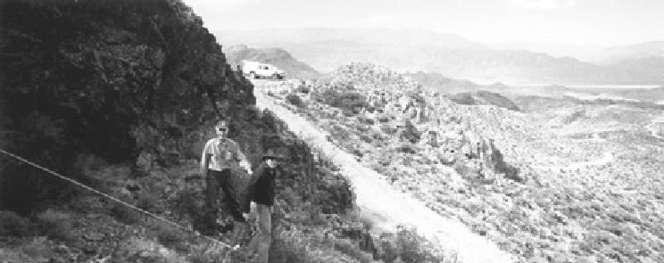 Intrepid Minerals President Laurence Curtis (left) and Donald Poirier, an analyst with First Associates, at the company's Casposo project in western Argentina.