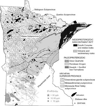 PGE potential in Minnesota's Wabigoon subprovince.