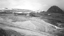 Two drill rigs (centre and far left) turn on Bema Gold's Kupol property.