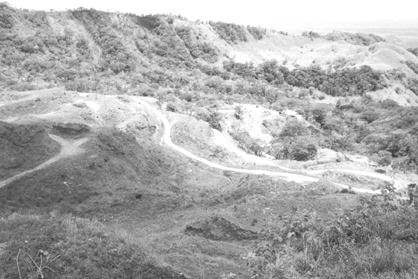 A view of the Bellavista gold deposit.