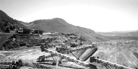 A view overlooking the Caete oxide gold plant of Jaguar Mining