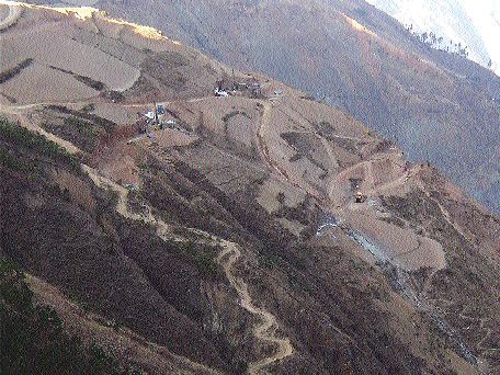 An aerial view of Southwestern Gold's Boka gold project, situated in Yunnan province in southern China, about 110 km north of the capital, Kunming.