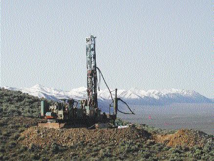 Drilling at Nevada Pacific Gold's Amador Canyon silver project in Nevada's Austin mining district.