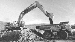 A haul truck is loaded with coal at Pine Valley Coal's Willow Creek mine in southern British Columbia.