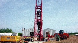 At Shore Gold's Star Diamond project, a view looking north of a temporary clamstand used for the initial shaft excavation.