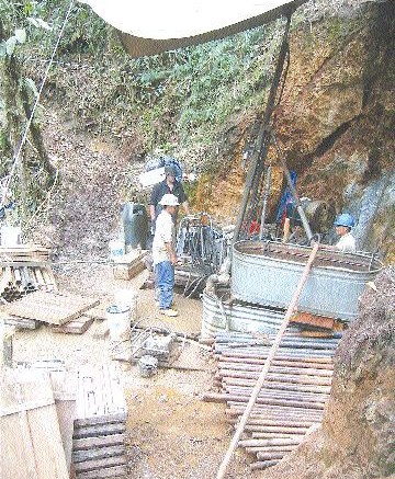 A Kluane portable core-drilling rig in operation at Corriente Resources' Mirador copper project in Ecuador.