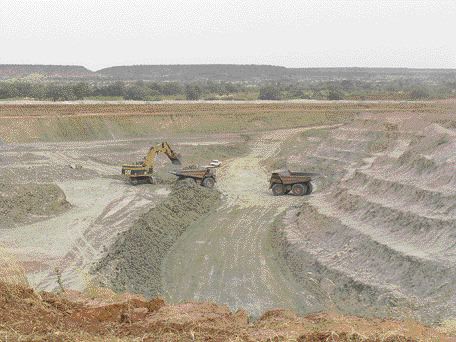 Mining in the main pit at the Samira Hill gold mine in Niger, West Africa. Partners Etruscan Resources and Semafo believe the deposit is just one of several in the emerging "Samira Horizon."