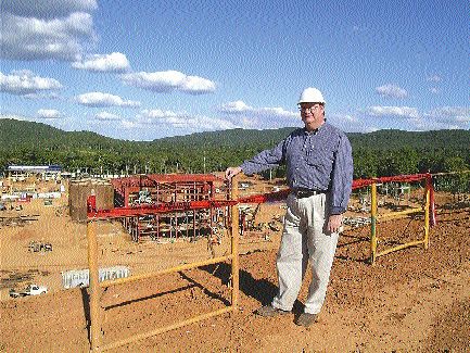 Photo by Pattie BealesRobert Doyle, Bolivar Gold's chief financial officer, stands in front of the Choco mill construction site.