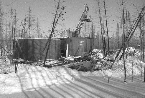 A drill tests Virginia Gold Mines' lonore gold prospect in north-central Quebec.