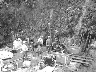 Drilling the San Isidro target on Linear Gold's Ixhuatan project in Mexico's Chiapas state.