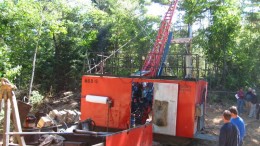 A drill rig on New Age Metals' (formerly known as Pacific North West Capital) River Valley PGM project. Credit: New Age Metals.