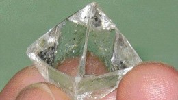 A 56.6-carat octahedral diamond recovered by Australian-based Crown Diamonds at one of its South African mines. The diamond fetched US$488,889.