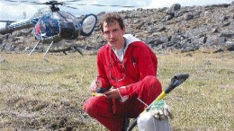 Diamonds North's Regional Exploration Manager Bruce Kienlen samples the 1,690-sq.-km Amaruk diamond project, on the mainland across from the Melville Peninsula, about 45 km south of Kugaaruk. Amaruk is one the company's many properties in Canada's Far North.