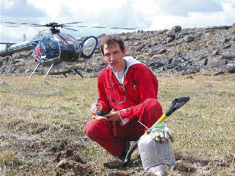 Diamonds North's Regional Exploration Manager Bruce Kienlen samples the 1,690-sq.-km Amaruk diamond project, on the mainland across from the Melville Peninsula, about 45 km south of Kugaaruk. Amaruk is one the company's many properties in Canada's Far North.