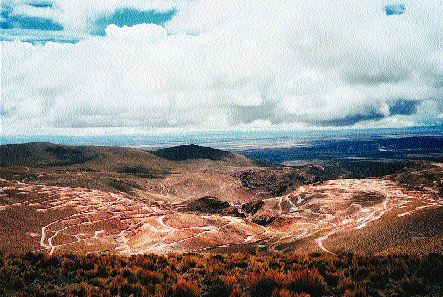 A view of Apex Silver Mines' San Cristobal silver-zinc deposit in southwestern Bolivia.