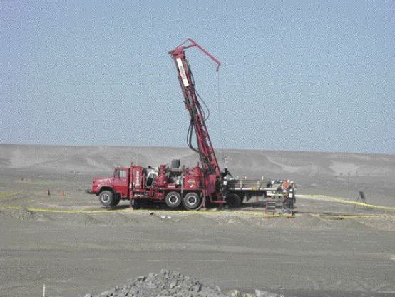 A drill rig tests the Marcona copper project in southern Peru. Marcona is a 70-30 joint venture between Toronto-based Chariot Resources and its Korean partners.