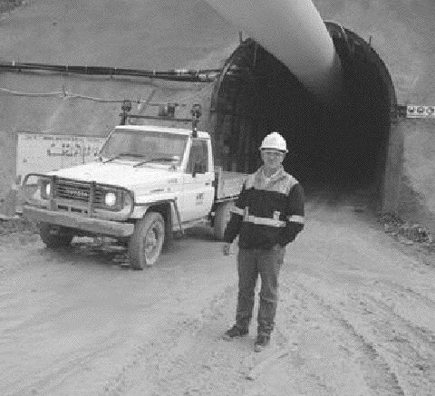 Favona Project Supervisor Glen Grindlay in front of the Favona adit.