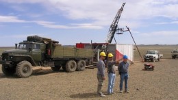 Drilling on QGX's Baruun Naran coal project in southern Mongolia
