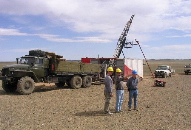 Drilling on QGX's Baruun Naran coal project in southern Mongolia