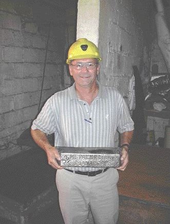 Bruce Bried, Endeavour Silver's vice-president of mining, holds a dor bar from the company's Santa Cruz silver mine in Mexico.