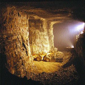 An underground view of operations at Revett Silver's Troy mine in Lincoln, Cty., Mont. Royal Gold financed the mine in exchange for royalties.