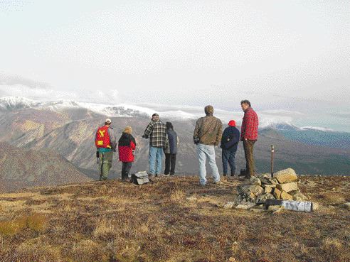 Journalists and analysts at Tagish Lake Gold's Skukum Creek gold-silver project during a recent site visit.