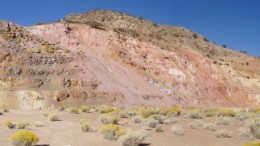 Lookout Mountain, with historic open pit working, on Staccato Gold's South Eureka project in Nevada