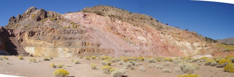 Lookout Mountain, with historic open pit working, on Staccato Gold's South Eureka project in Nevada