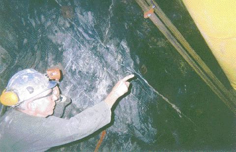 Mine geologist John Plecash points out a mineralized zone on the 190 Level of the Island Gold project near Dubreuilville, Ont.