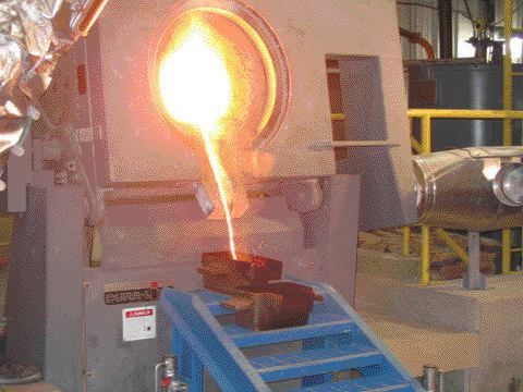 The first gold pour at Teck Cominco and Sumitomo's Pogo gold mine near Fairbanks, Alaska. Pogo is expected to produce 400,000 to 500,000 oz. gold per year for at least a decade, with an average operating cost of US$140 per oz.