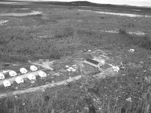 BY ROB ROBERTSONAn aerial view of the lonore camp in the James Bay region of northern Quebec during the summer of 2005. The property nows belongs to Goldcorp after its friendly takeover of Virginia Gold Mines late last year.