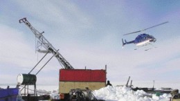 STORNOWAY DIAMONDA drill platform at Stornoway Diamond's Aviat project in eastern Nunavut, where the company plans to focus the lion's share of its exploration dollars in 2006.