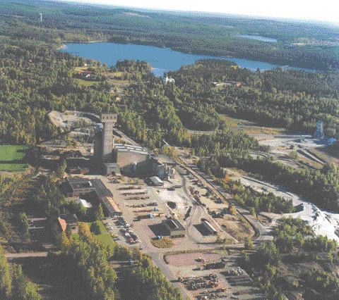 BOLIDENAn aerial view of Boliden's Garpenberg lead-zinc mine in Sweden where a successful exploration program has substantially boosted ore reserves, extending the mine's life to more than 10 years at current production levels.