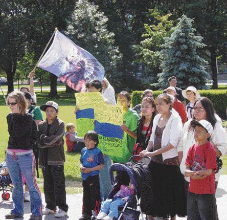 ALISHA HIYATEProstesters gathered outside Queen's Park in Toronto recently in support of aboriginal land claims in northern Ontario.