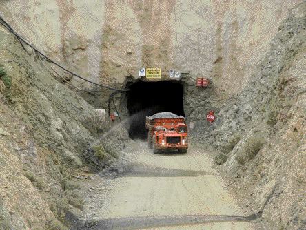 A haul truck exits a portal at Brilliant Mining's 25%-owned Lanfranchi nickel mine in Western Australia's Kambalda region.