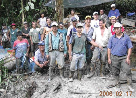 Workers at Aurelian Resources' Fruta del Norte gold project in Ecuador.