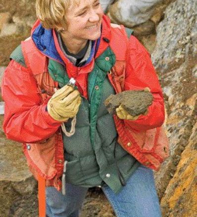 SHEAR MINERALSShear Minerals president Pamela Strand atop the Notch kimberlite discovery at Churchill in eastern Nunavut. Shear is the operator and 51% owner of the project.