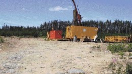 BY JAMES WHYTEA drill at the Young-Davison property, east of Matachewan, Ont., in operation last summer. Drilling by Northgate Minerals has outlined a further 5.2 million tonnes of indicated resources grading 3.6 grams gold per tonne.