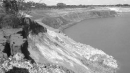 LA MANCHA RES.Water in the White Foil pit that La Mancha is pumping out.