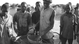 Artisanal miners recover gold in a village in Burkina Faso.