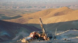 PAUL HARRISA drill on the Far West Mining's Estrellita deposit, one of the smaller copper deposits near the main Santo Domingo Sur deposit in Diego de Almagro, Chile.