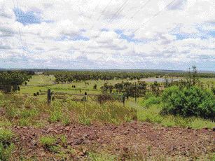 A view of a pipeline extension project north of the Australian coal-mining town of Moranbah. Water pipelines in Australia for mining and other purposes must pass a range of environmental regulations at the state, and possibly federal, level.