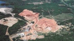 Aerial view of Acadian Mining's Gays River mine in Nova Scotia.