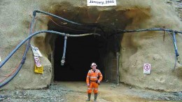 ATW Venture's president and CEO Brent Butler at the NOA 2 underground portal at the Burnakura mine in Western Australia.